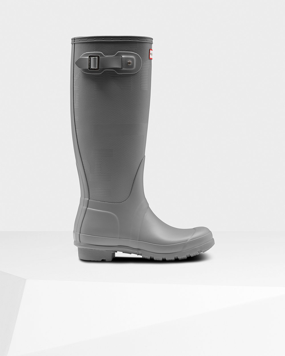 Women Hunter Original Exploded Logo Texture | Tall Rain Boots Grey | NZ-98351-JARU